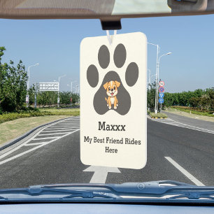 Personalized Modern Elegant Funny Pet Paw Dog Name Car Air Freshener