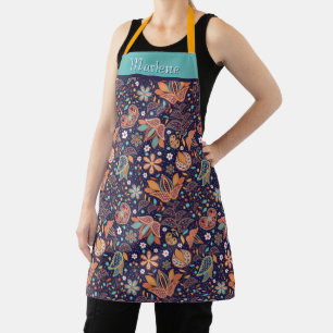 Personalized Modern Floral Apron