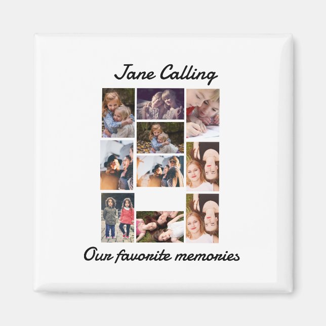 Personalized Modern Friends 10 Photo Collage  Magnet (Front)