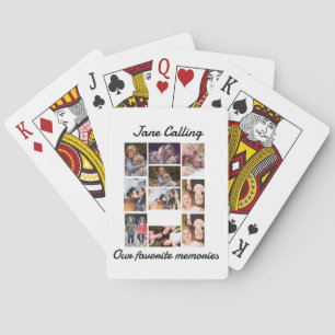 Personalized Modern Friends 10 Photo Collage  Playing Cards