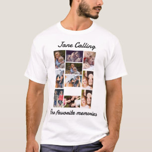 Personalized modern Friends 10 Photo Collage T-Shirt