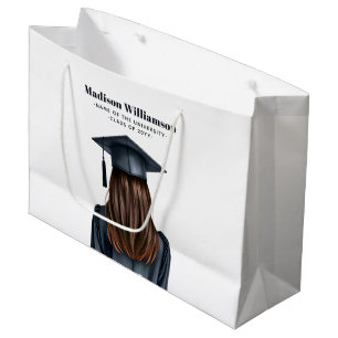 Personalized Modern Graduation Female Graduate Large Gift Bag