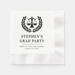 Personalized Modern Law School Graduation Napkin