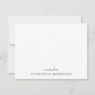 Personalized Modern Minimalist A Note From Card