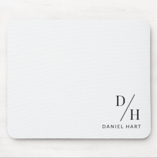 Personalized Modern Minimalist Initial Name Mouse Mat