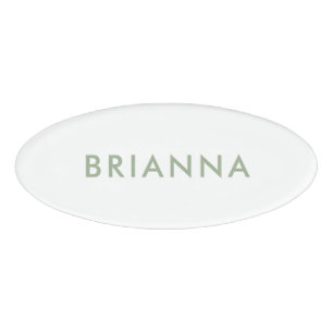 Personalized modern minimalist sage green employee name tag
