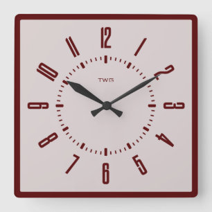 Personalized Modern Minimalist  Square Wall Clock