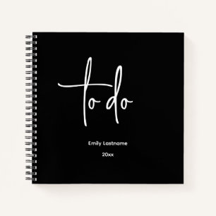 Personalized Modern Minimalist To Do Notebook