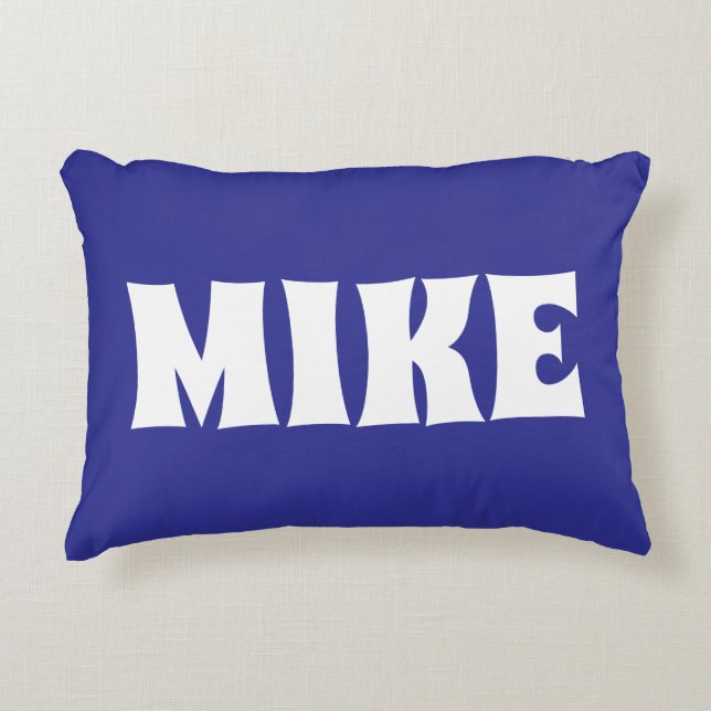 PERSONALIZED MODERN NAME BLUE PILLOW (Front)