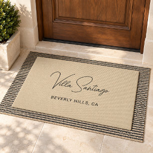 Personalized Modern Name of Home Residence Doormat