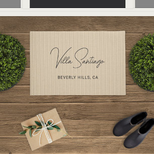 Personalized Modern Name of Home Residence Doormat