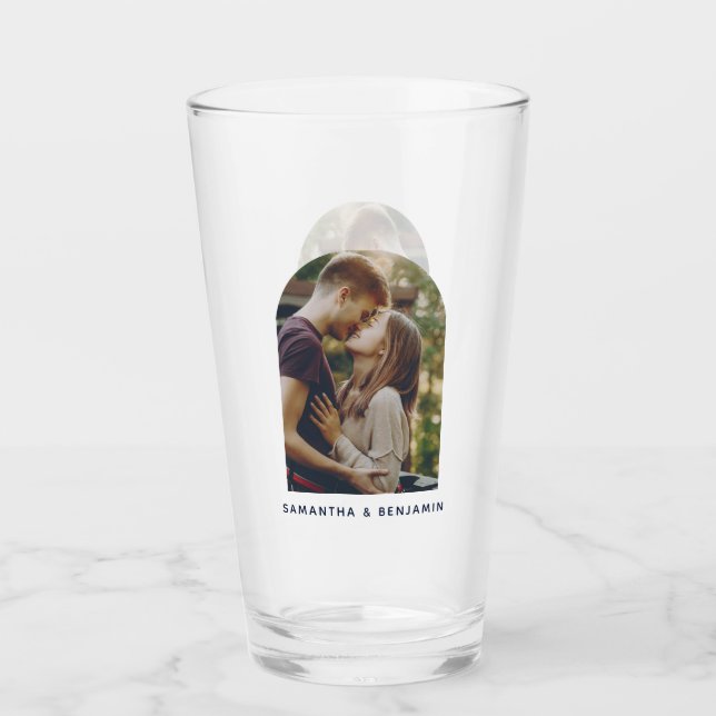 Personalized Modern Photo Keepsake Glass (Front)