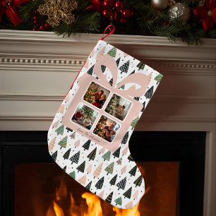 Personalized Modern Pink Christmas Small Christmas Stocking