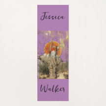 Personalized Modern Purple Orange Yoga Mat