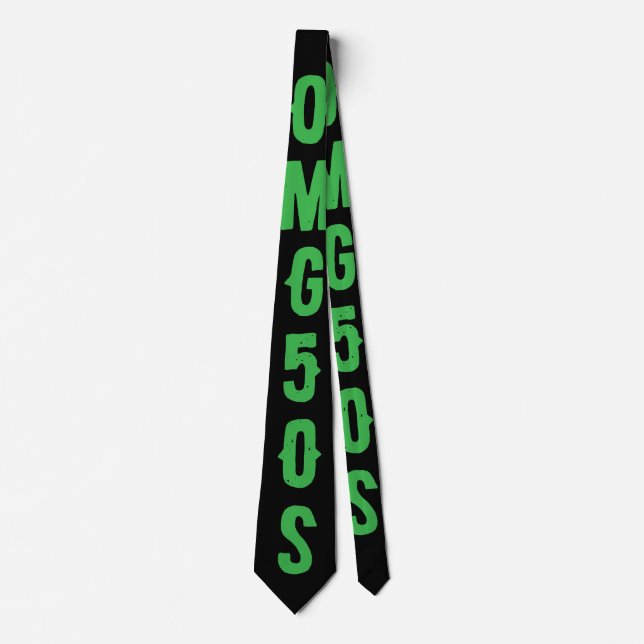 Personalized modern random letters green black tie (Front)