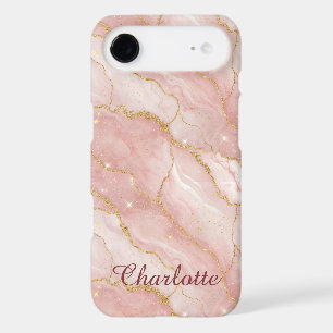 Personalized Modern Rose Quartz Marble Gold
