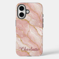 Personalized Modern Rose Quartz Marble Gold