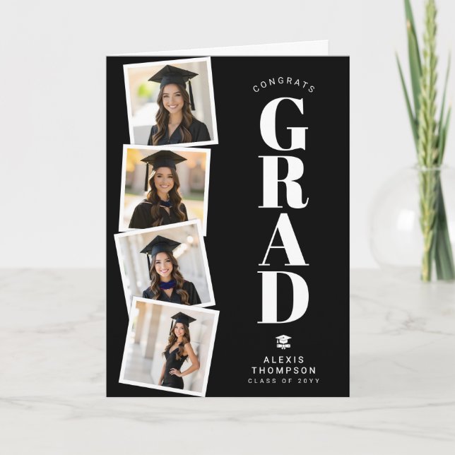 Personalized Modern School College Graduation  Card (Front)
