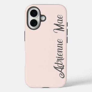 Personalized Modern Script Baby Pink Blush iPhone 16 Case