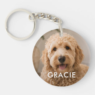Personalized Modern Simple Pet Photo Key Ring