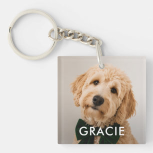 Personalized Modern Simple Pet Photo Key Ring