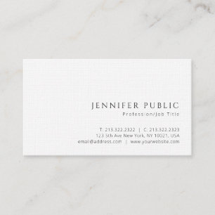 Personalized Modern Stylish Luxe Premium Linen Business Card