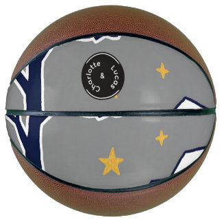Personalized Modern Woodland Tree and Star Basketball