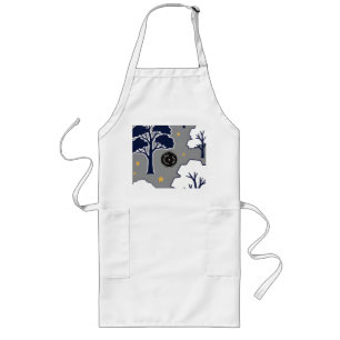 Personalized Modern Woodland Tree and Star   Long Apron