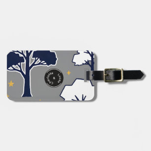 Personalized Modern Woodland Tree and Star  Luggage Tag