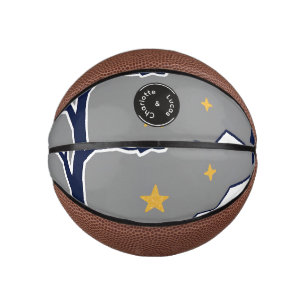 Personalized Modern Woodland Tree and Star  Mini Basketball