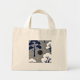 Personalized Modern Woodland Tree and Star  Mini Tote Bag