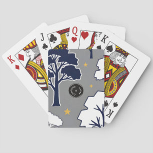 Personalized Modern Woodland Tree and Star  Playing Cards