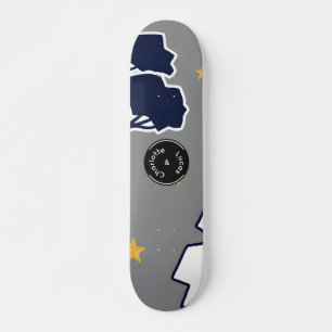 Personalized Modern Woodland Tree and Star Skateboard