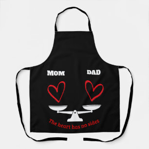 Personalized Mom and Dad Equality Heart Balance Bl Apron