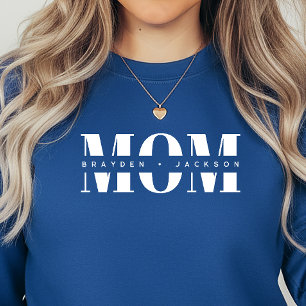 Personalized MOM Kids’ Names, Modern Chic Mom Gift Sweatshirt