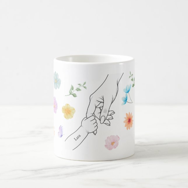 Personalized Mom Mug with Kid's Hand  (Center)