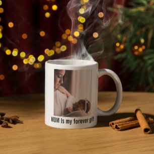 Personalized Mom Photo Mug, Custom Mother’s Day  Two-Tone Coffee Mug