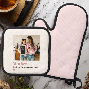 Personalized Mom Thank You Photo Oven Mitt & Pot Holder Set