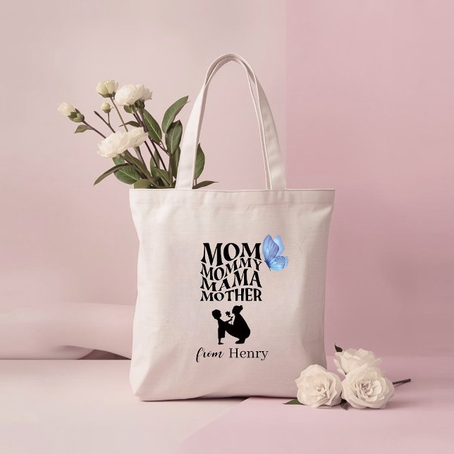 Personalized Mom Typography Tote Bag (Creator Uploaded)