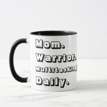 Personalized Mom Warrior Multitasking Daily Black