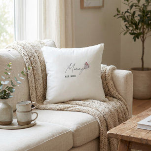 Personalized Mommy EST. Year Throw gift For MOM  Cushion