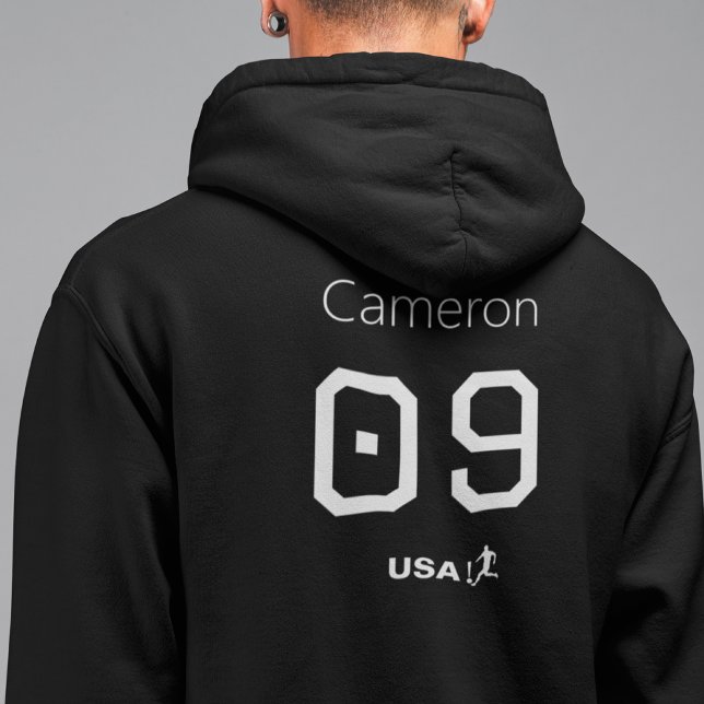 Personalized Monochromatic American Athlete Bold  Hoodie (Creator Uploaded)