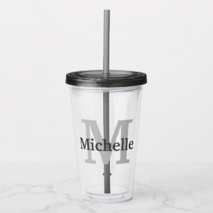 Personalized Monogram And Name Acrylic Tumbler