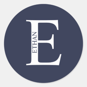 Personalized Monogram and Name Classic Round Stick Sticker