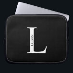 Personalized Monogram and Name Laptop Sleeve<br><div class="desc">Personalized Monogram and Name Gifts
featuring personalized monogram and name in classic serif font style.</div>