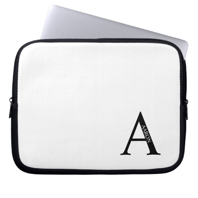 Personalized Monogram and Name Laptop Sleeve (Front)