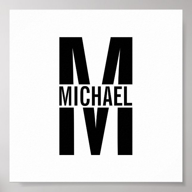 Personalized Monogram and Name Poster (Front)