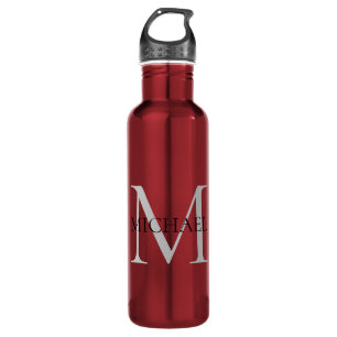 Personalized Monogram and Name Red 710 Ml Water Bottle