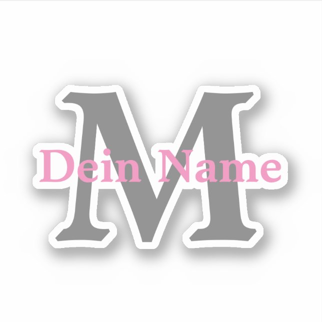 Personalized monogram and name sticker (Front)