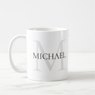 Personalized Monogram and Name White Coffee Mug